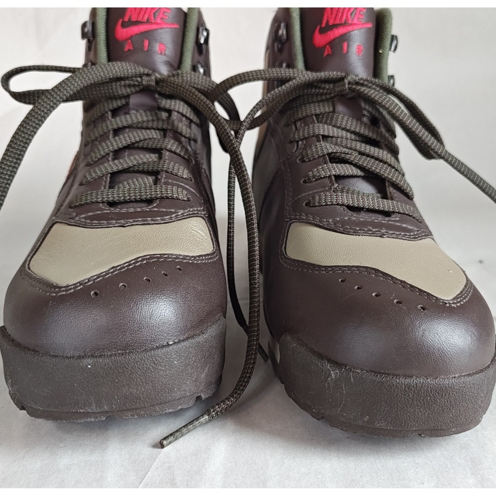 Nike Air Hiking Boots Womens Brown Red Tan‎ Leather Lace Up Outdoor Shoes - Picture 4 of 12